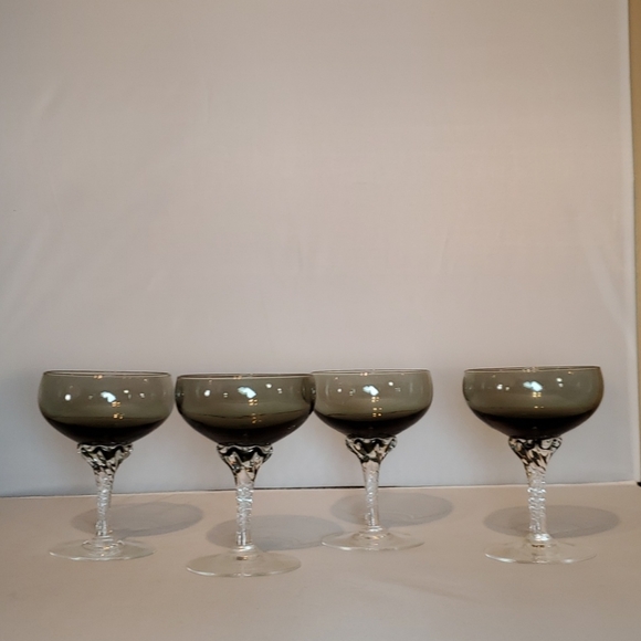 Coronation Smoked Saskia Crystal Cocktail Glasses - Picture 1 of 2